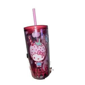 Sanrio Hello Kitty Strawberry Tumbler with Lid and Straw